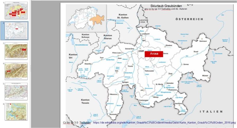 Karte Skigebiete Schweiz - Skiurlaub Schweiz