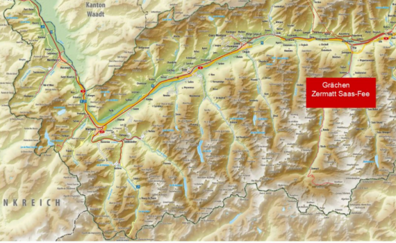 skigebiete wallis Karte