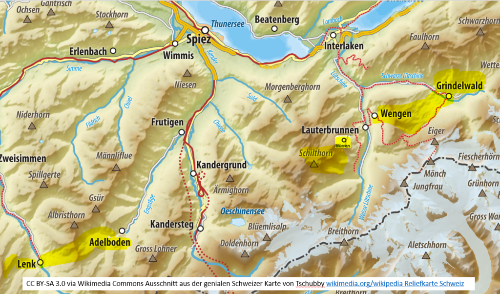 skikarte Jungfrau Region Schweiz