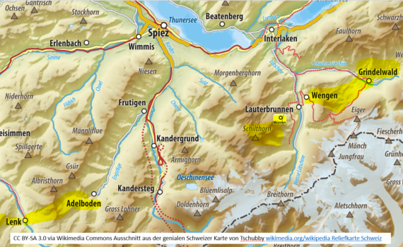 karte skigebiete berner alpen